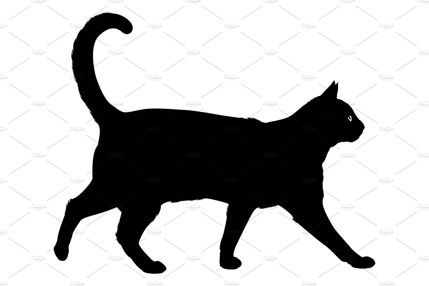 Black cat vector shape