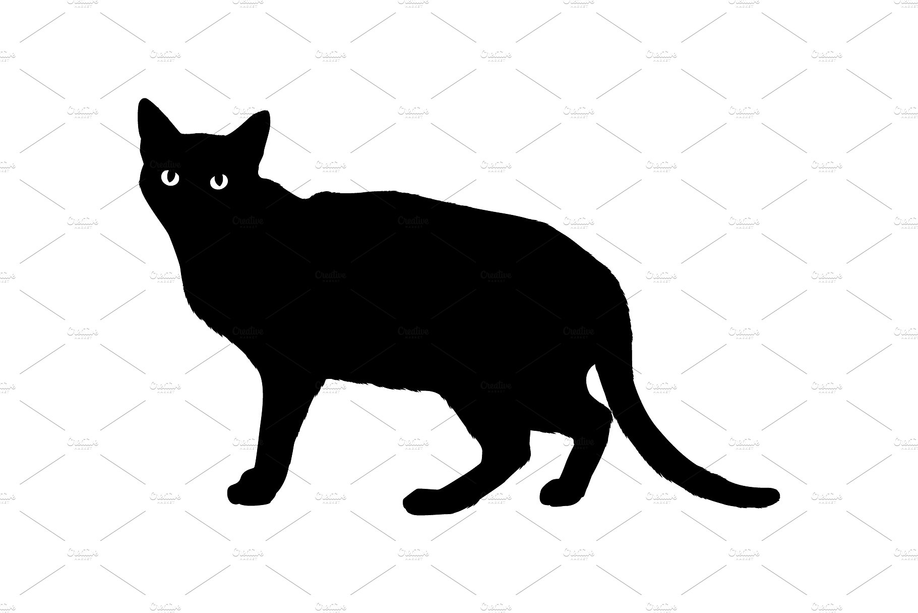 Black cat vector shape