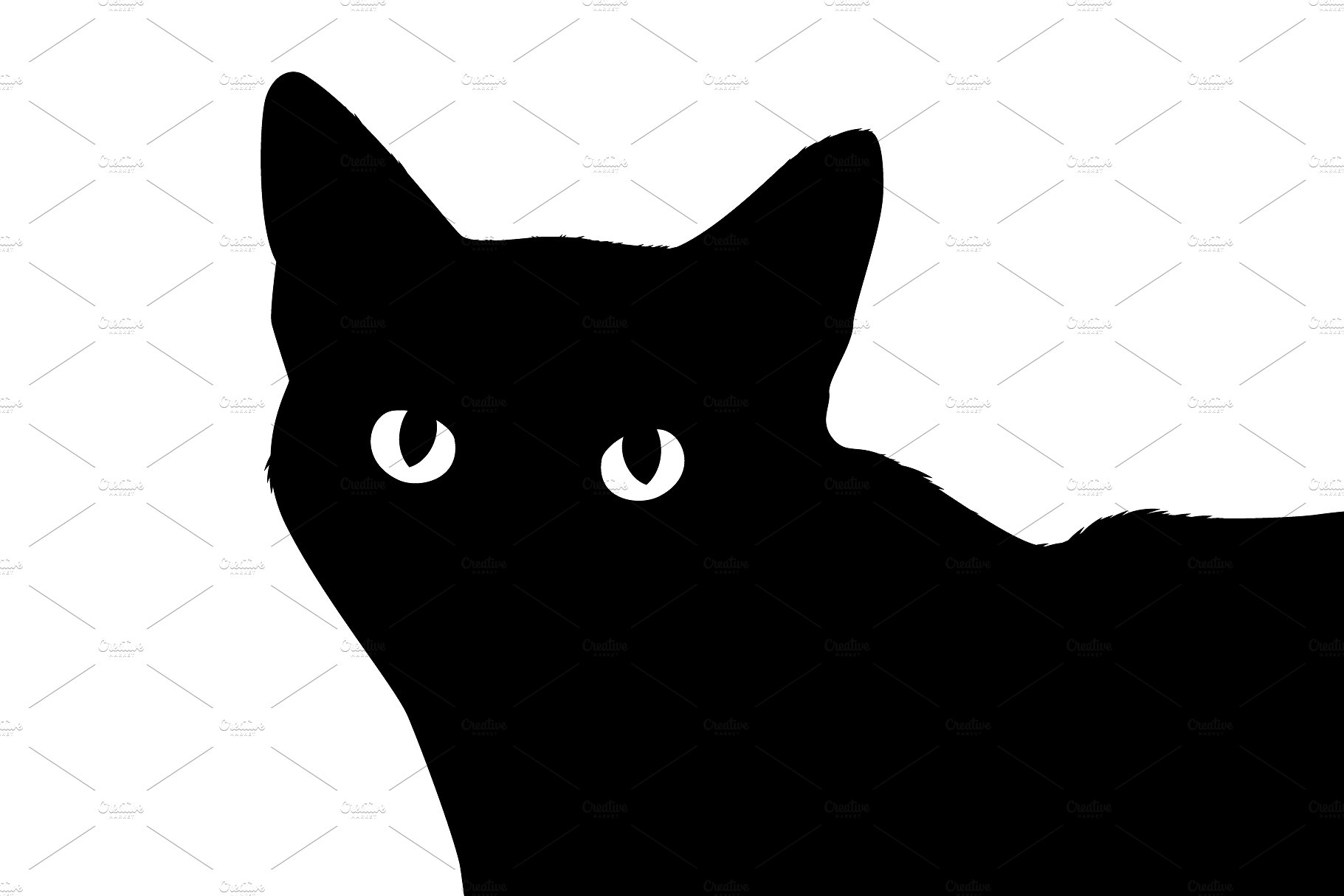 Black cat vector shape