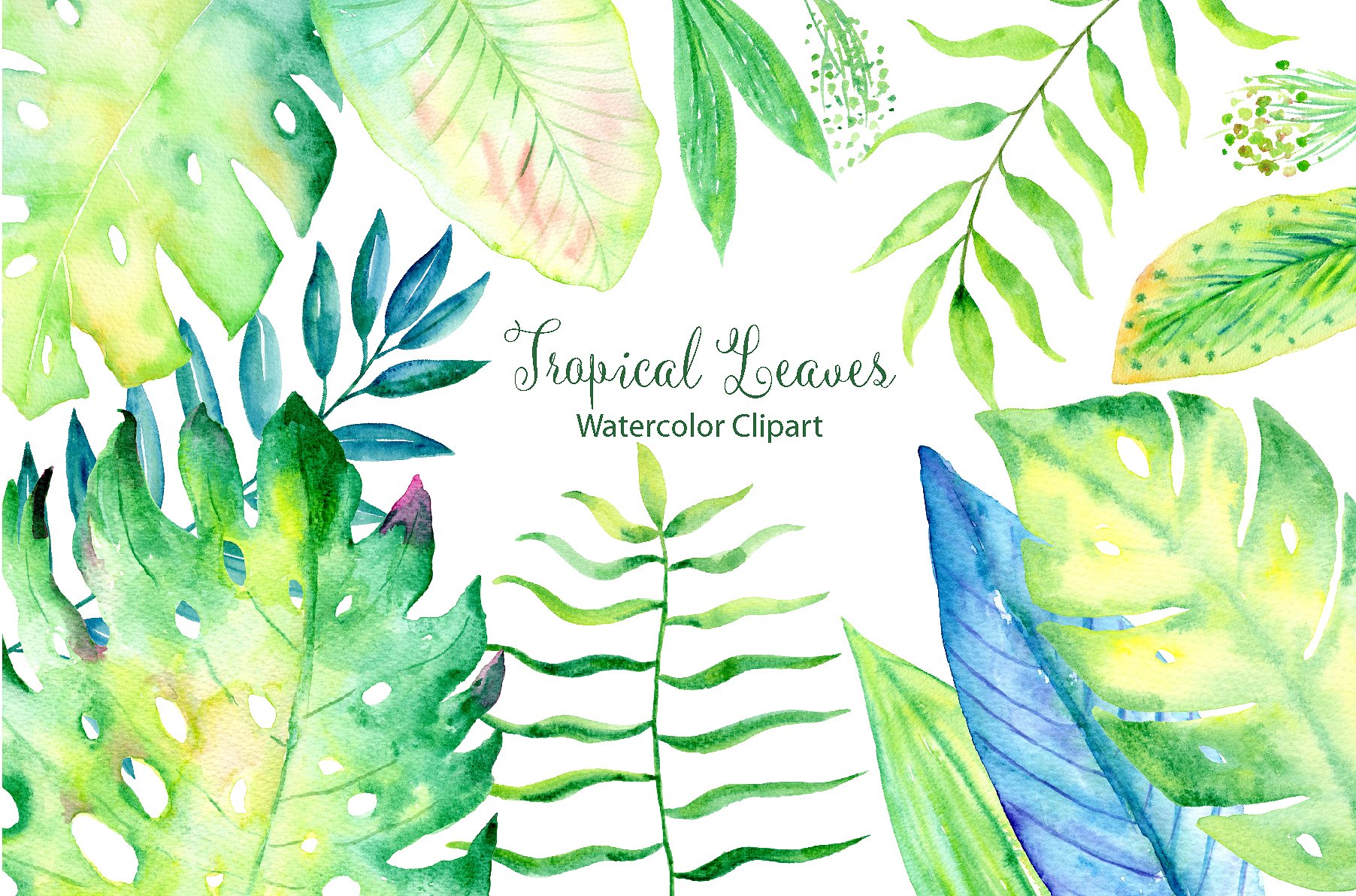 Watercolor Tropical Leaf