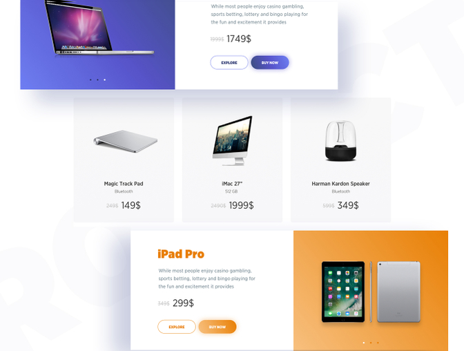 时尚现代电子商务购物平台网页模板Demlyk Shoppin