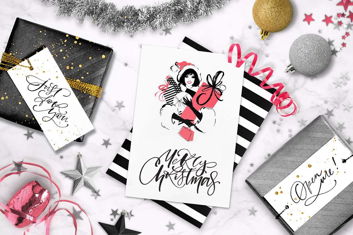 Chic Christmas Lettering -amp;