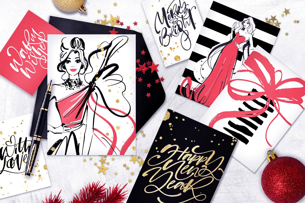 Chic Christmas Lettering -amp;