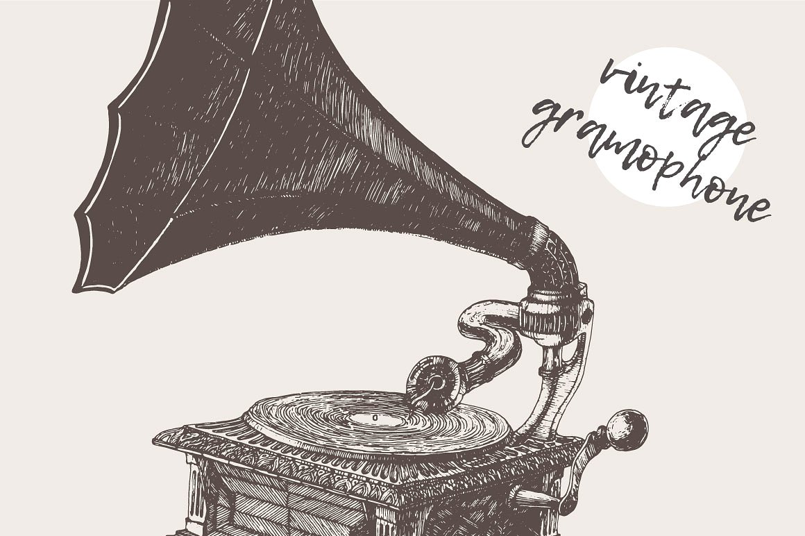 Illustration of a gramophone