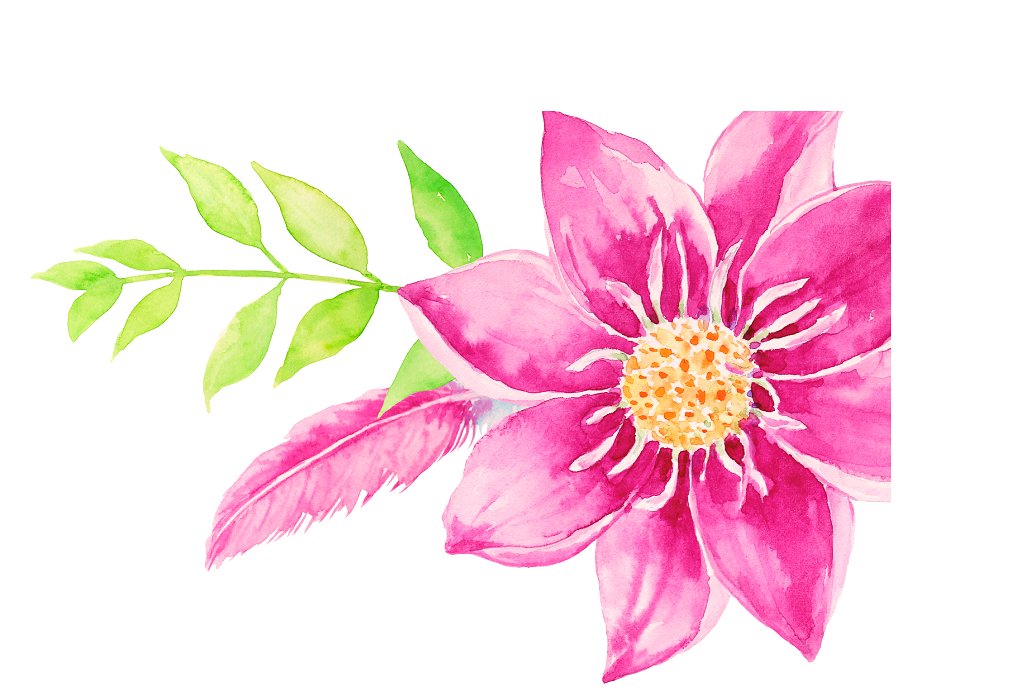 Watercolor Wedding Dahlia Bouq