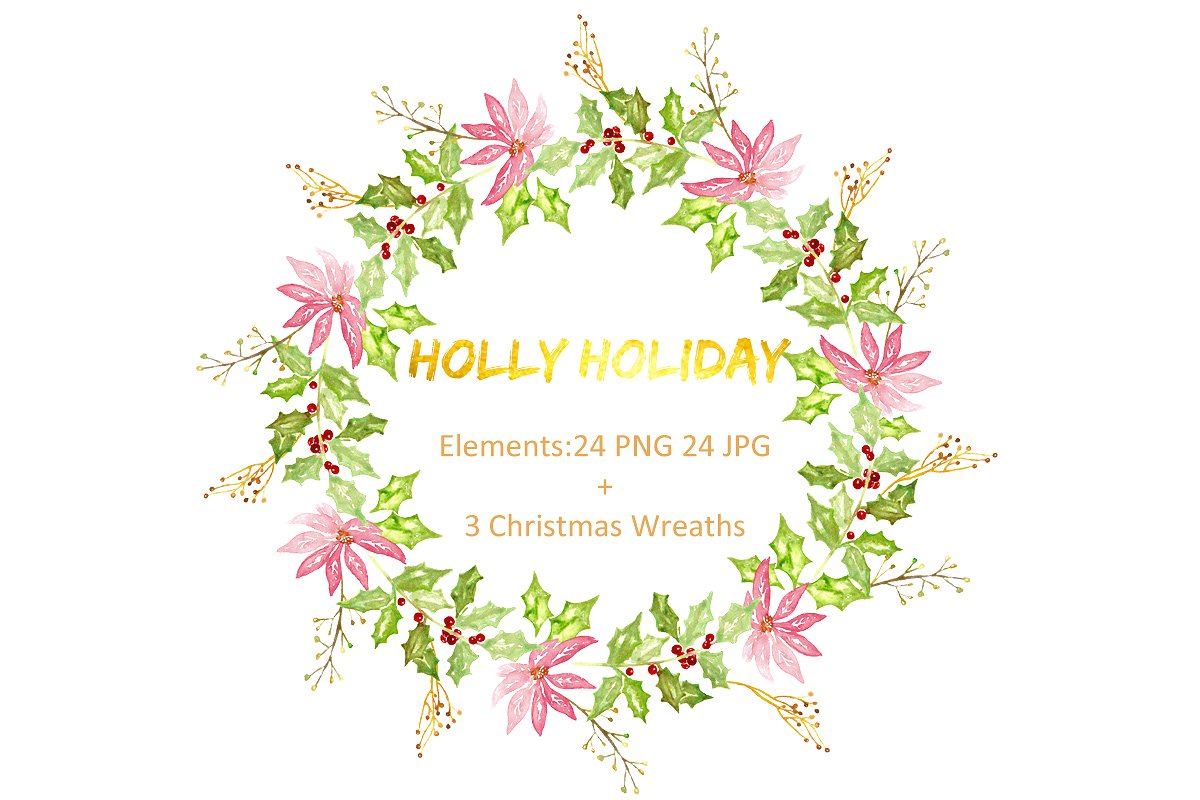 Holly Premium watercolor Clipa