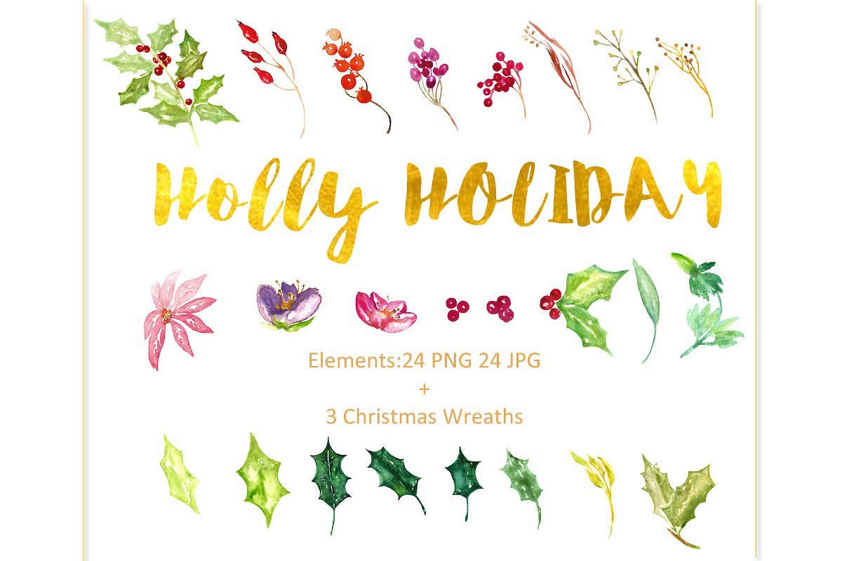 Holly Premium watercolor Clipa