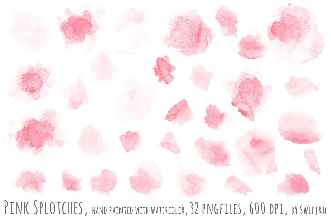 Pink watercolor splotches