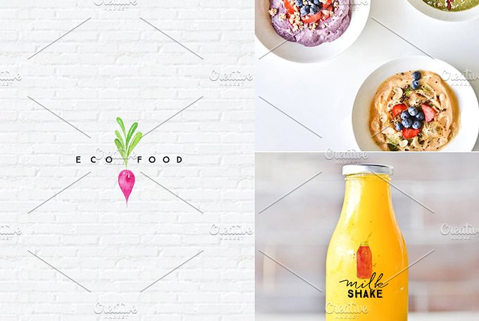 Food Watercolor Logos