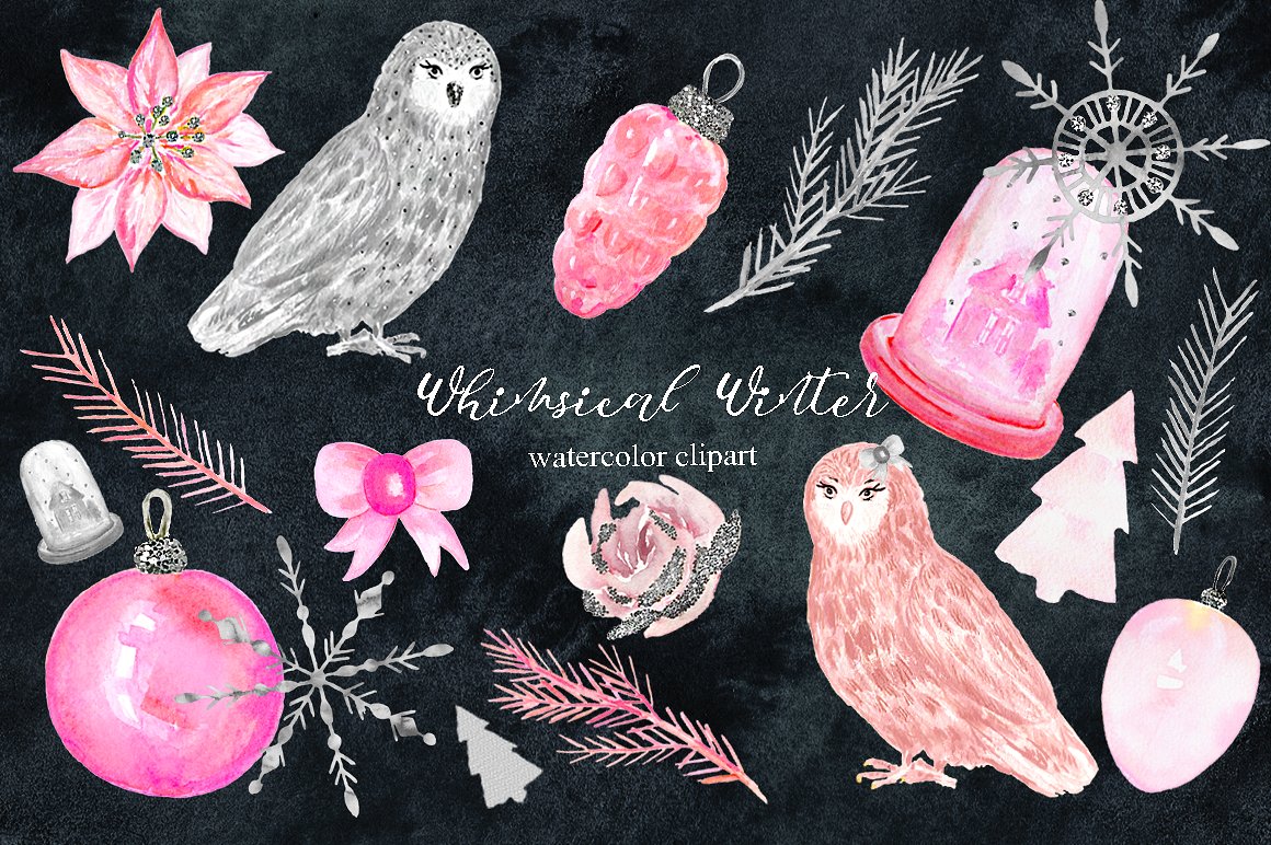 Whimsical winter watercolors