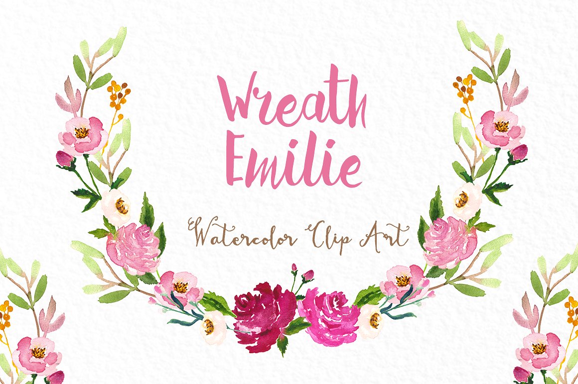 Wreath Emilie. Watercolors