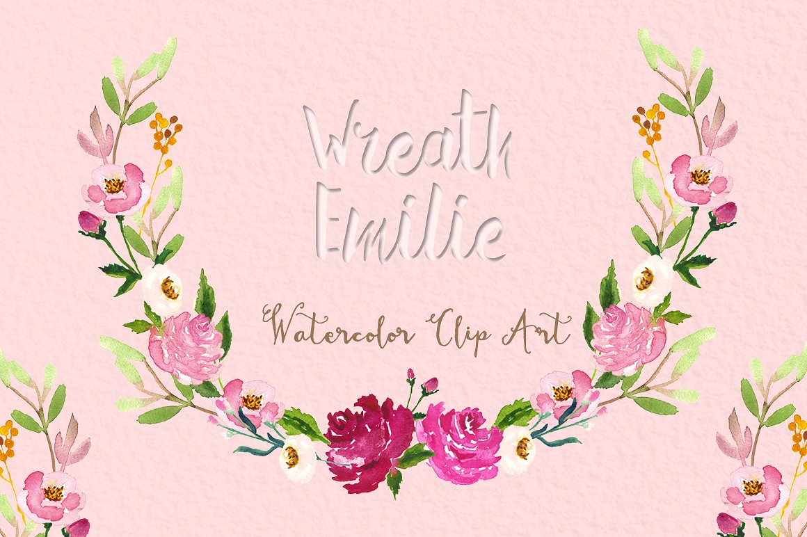 Wreath Emilie. Watercolors