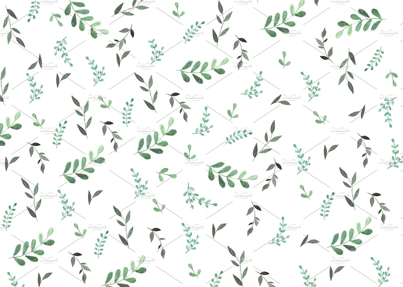 Watercolor branches pattern