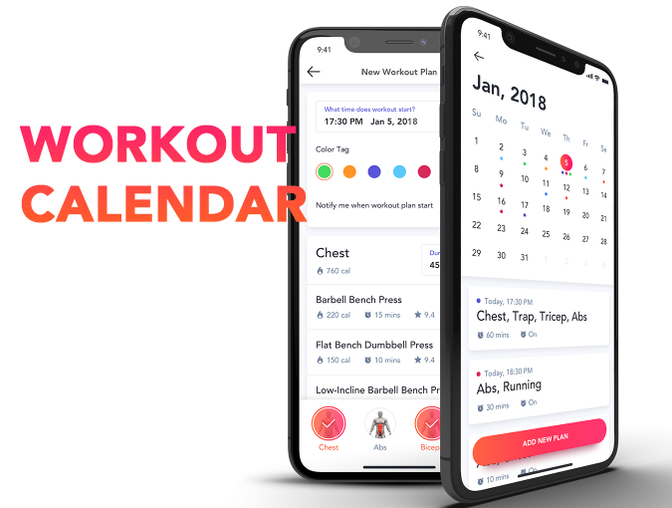 体育运动锻炼健身训练和医疗保健应用程序iOS UI工具包Fi