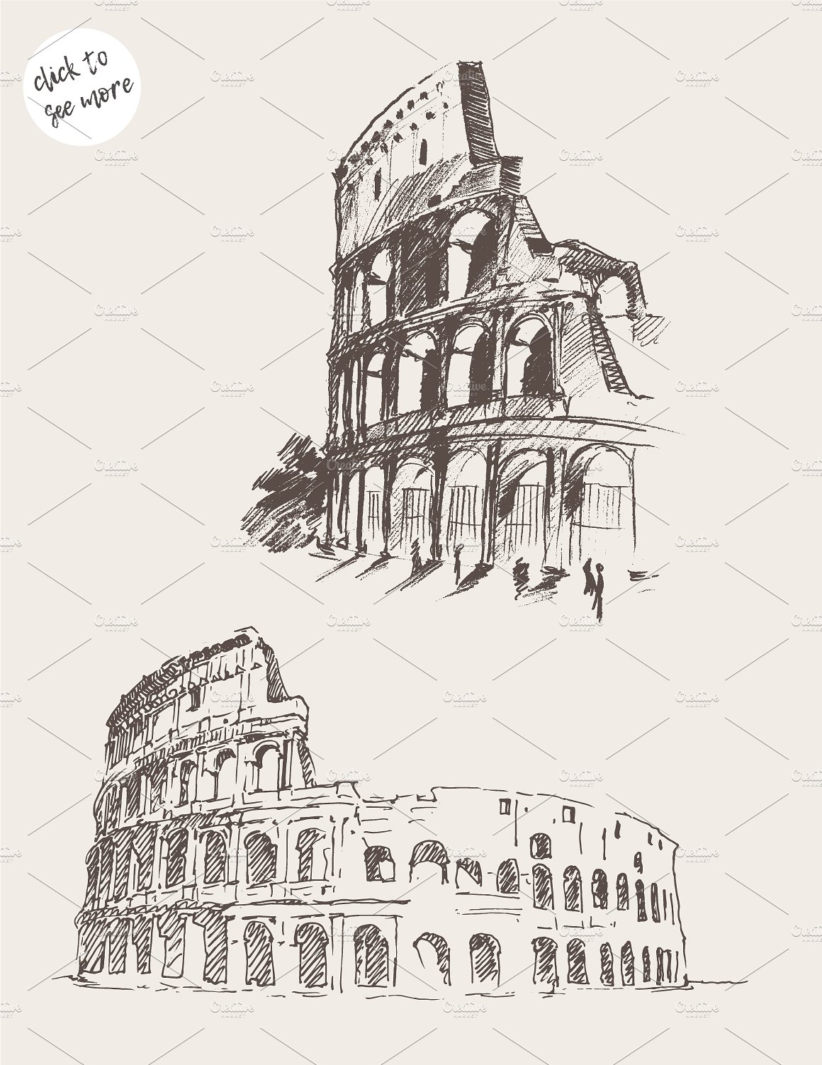 Two sketches of The Coliseum