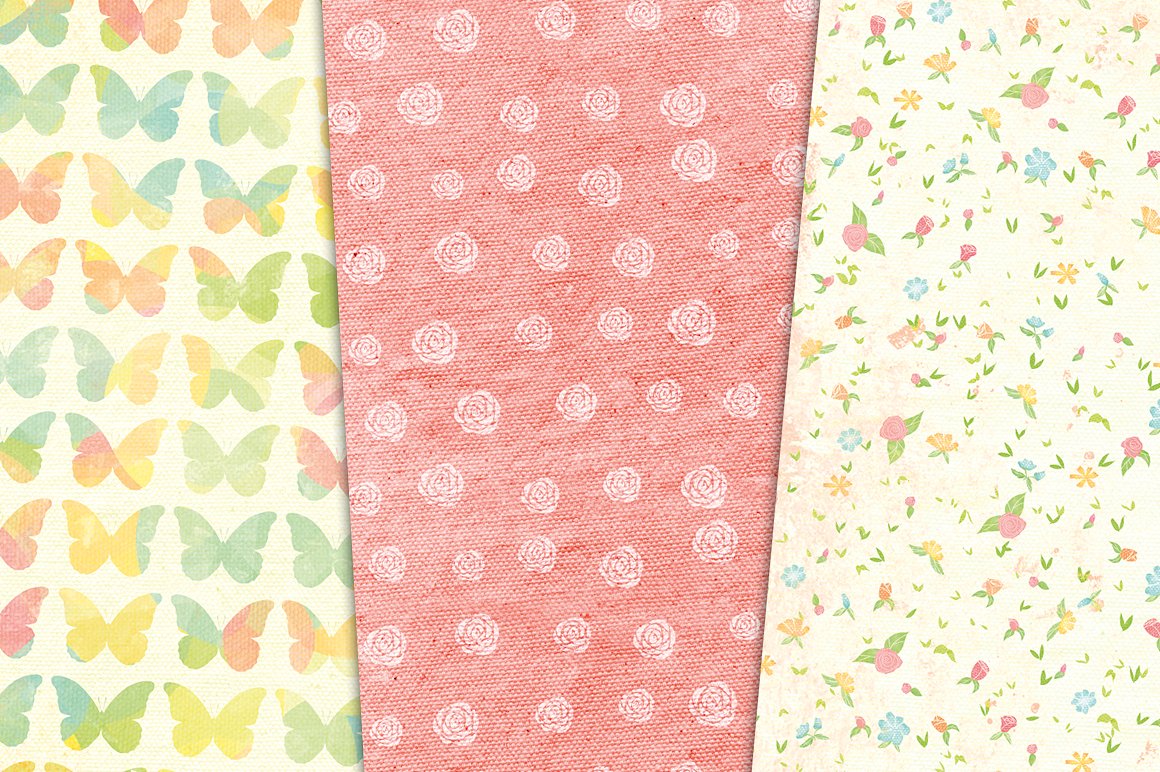 Floral Paper, linen texture