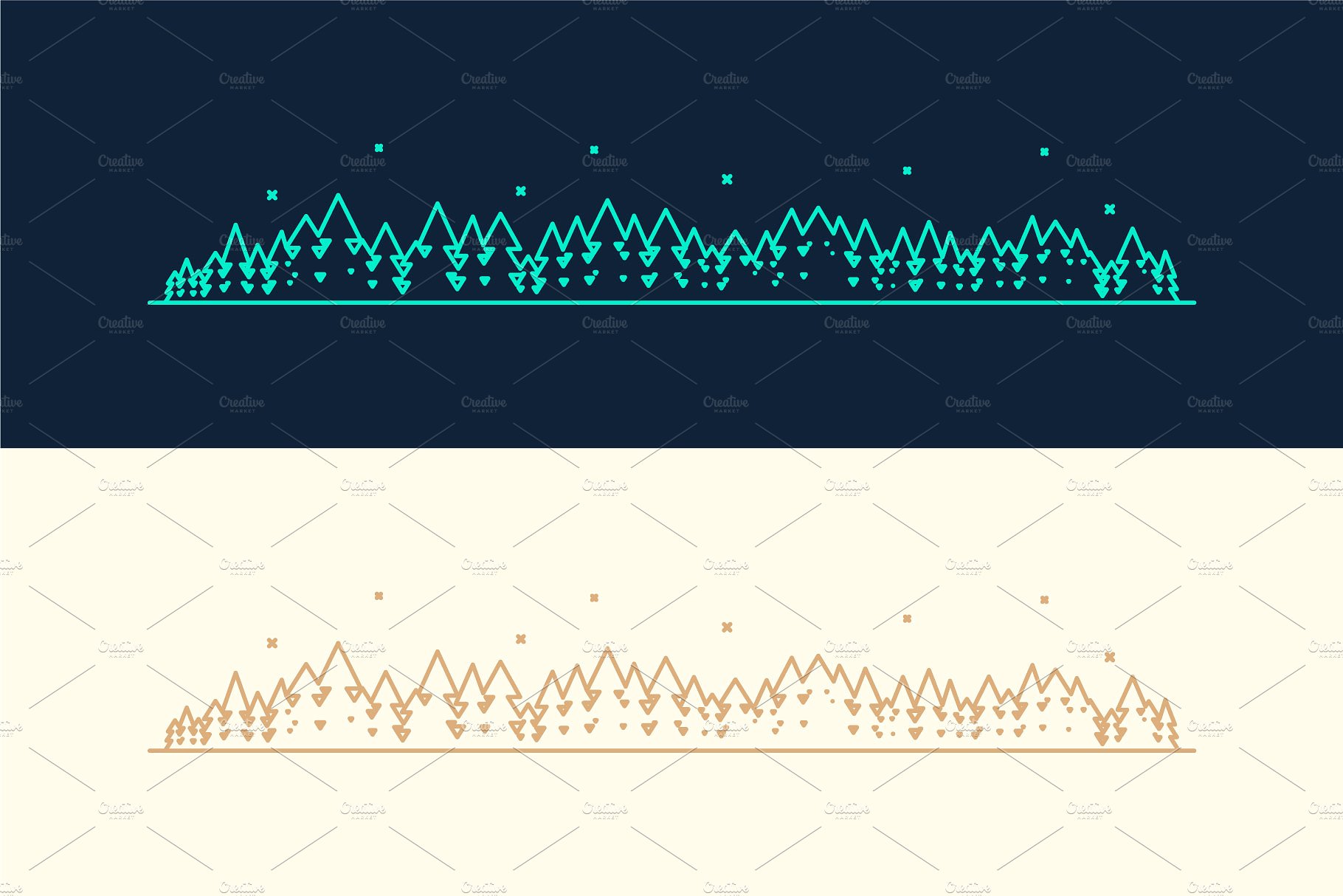 Mountains and fir forest lands