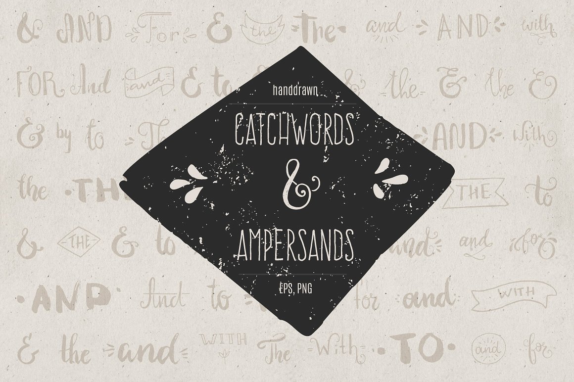 Handdrawn Catchwords Set (PNG,