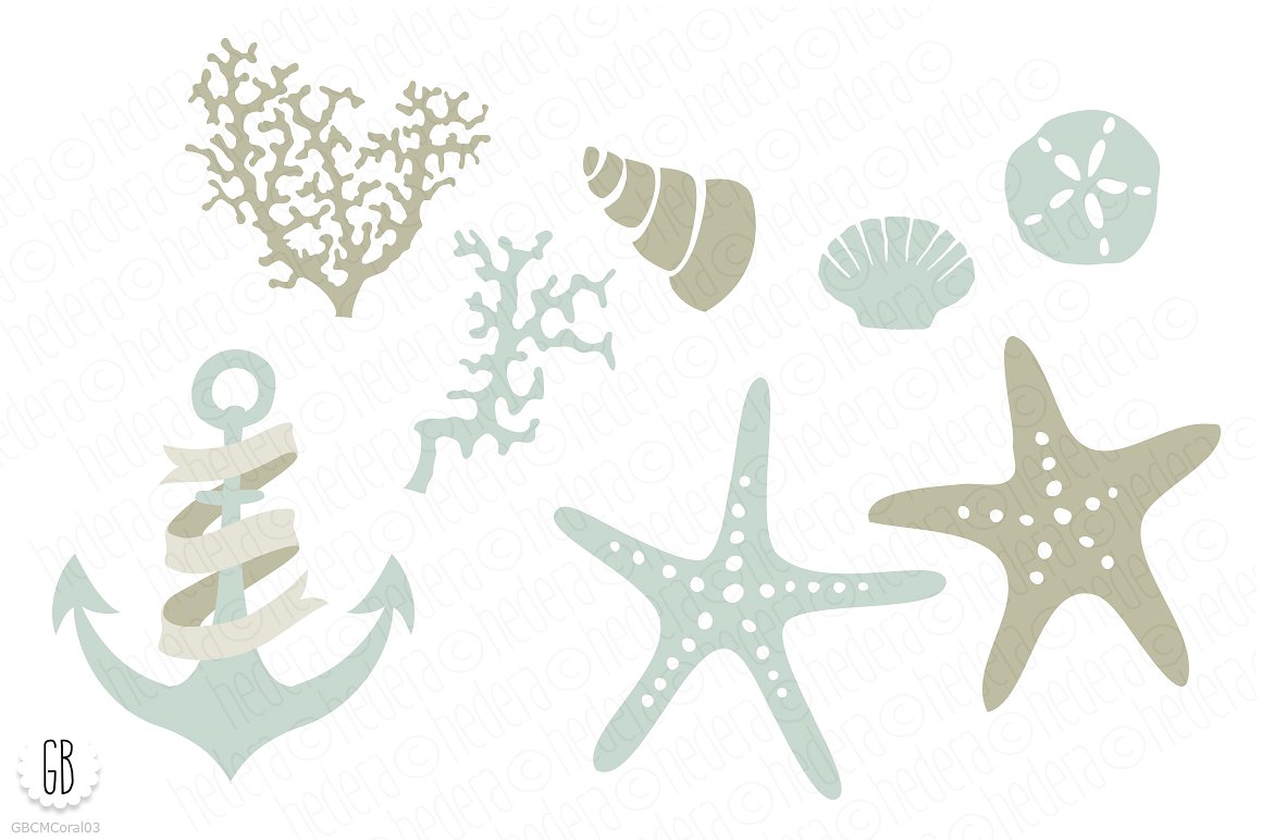 Beach sea corals nautical 03