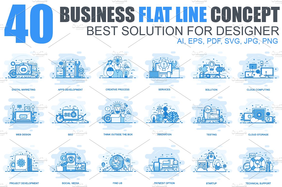 Business Flat Line Concepts