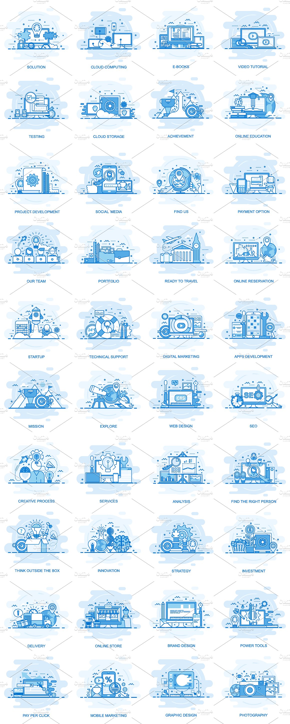 Business Flat Line Concepts