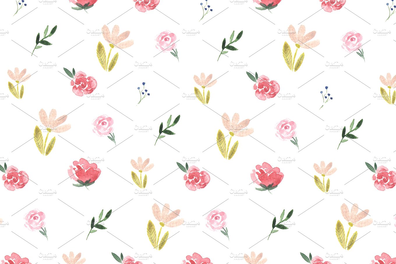 Watercolor floral pattern