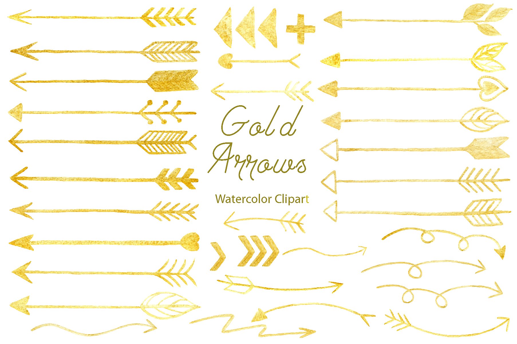 Hand Drawn Gold Arrows