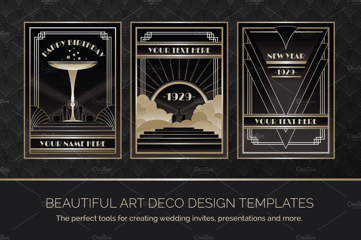 Gold Art Deco Design Templates