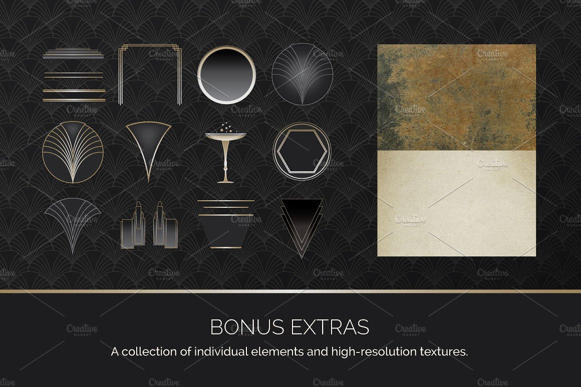 Gold Art Deco Design Templates