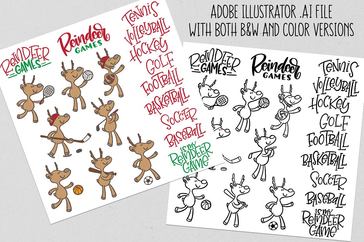 Reindeer Games: 8 cartoon set