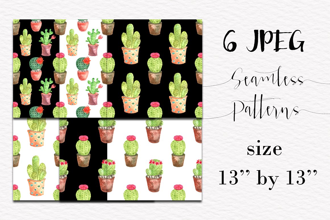 Cactuses Watercolor Collection