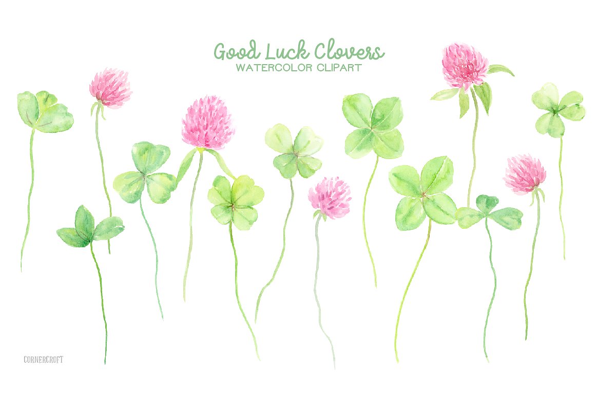 Watercolor Clipart Good Luck C