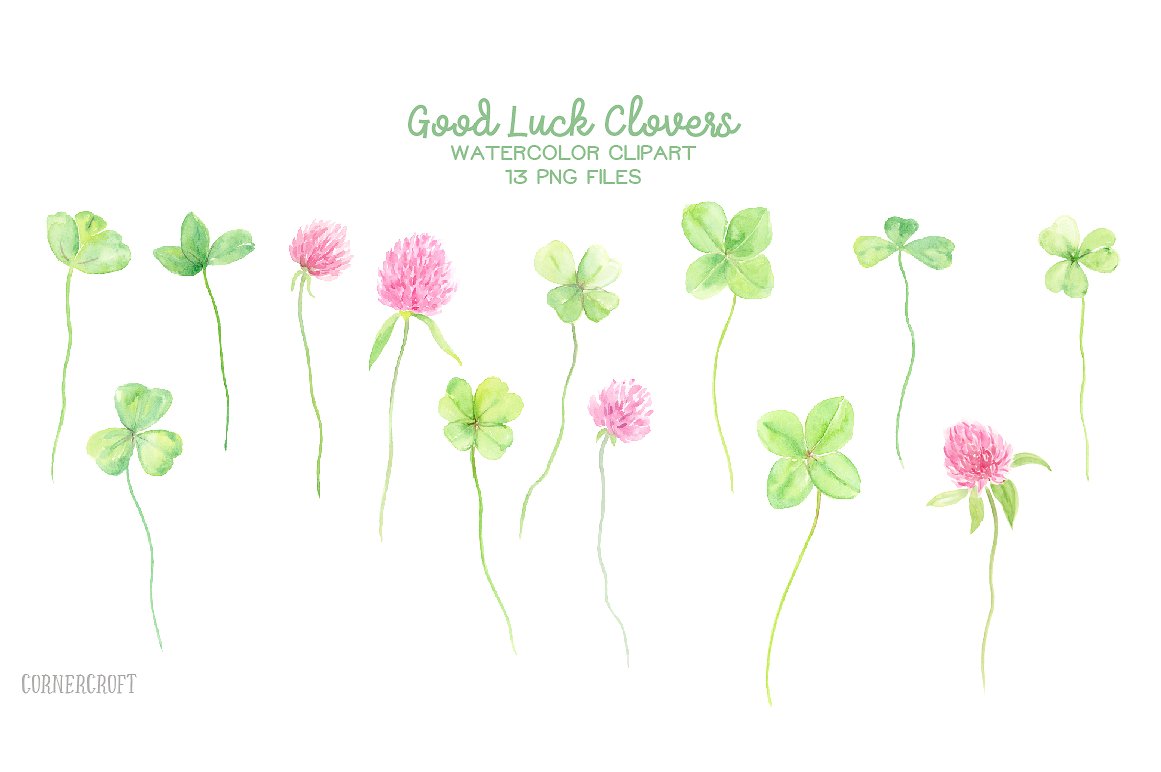 Watercolor Clipart Good Luck C