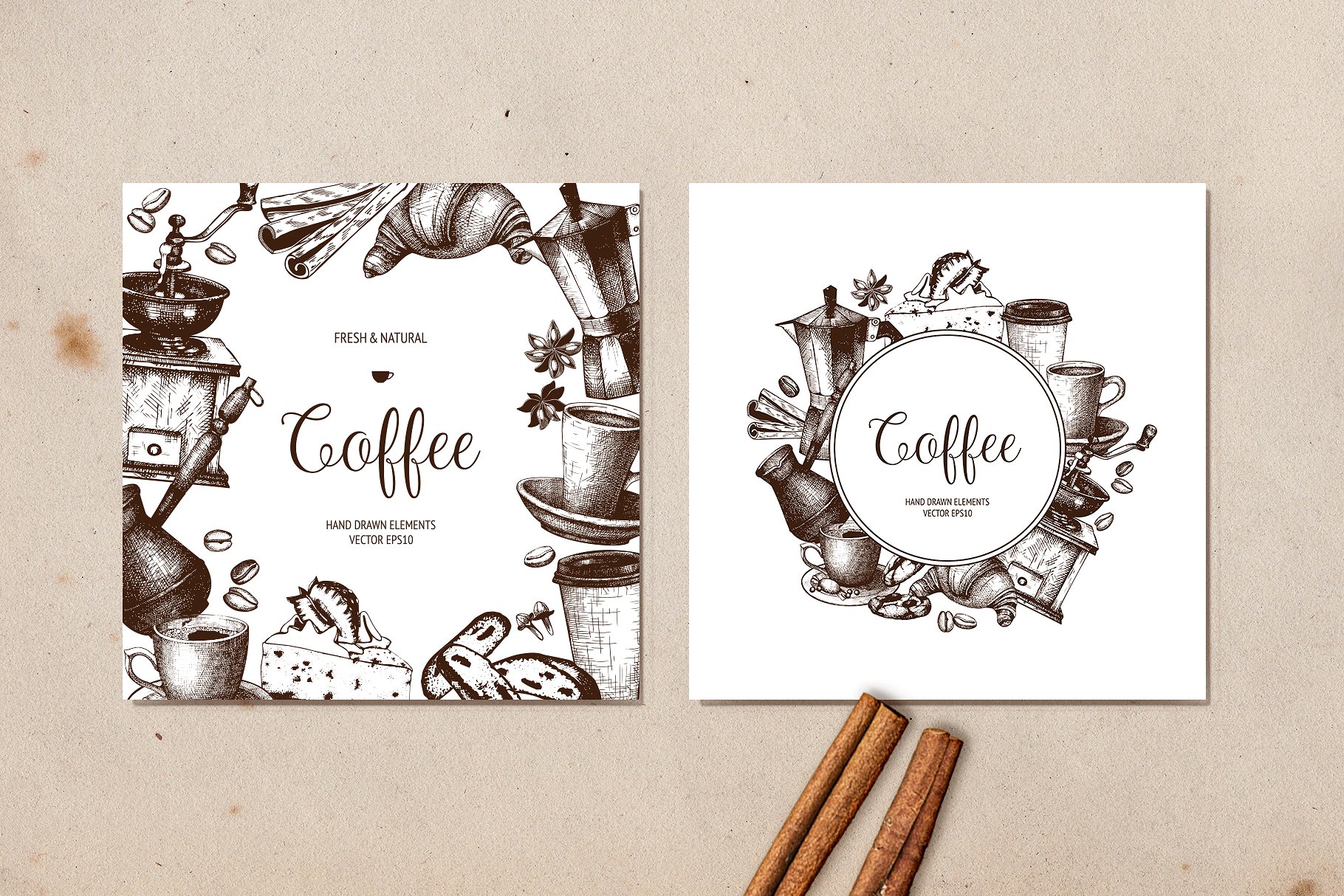 Vinatge Coffee Design Set