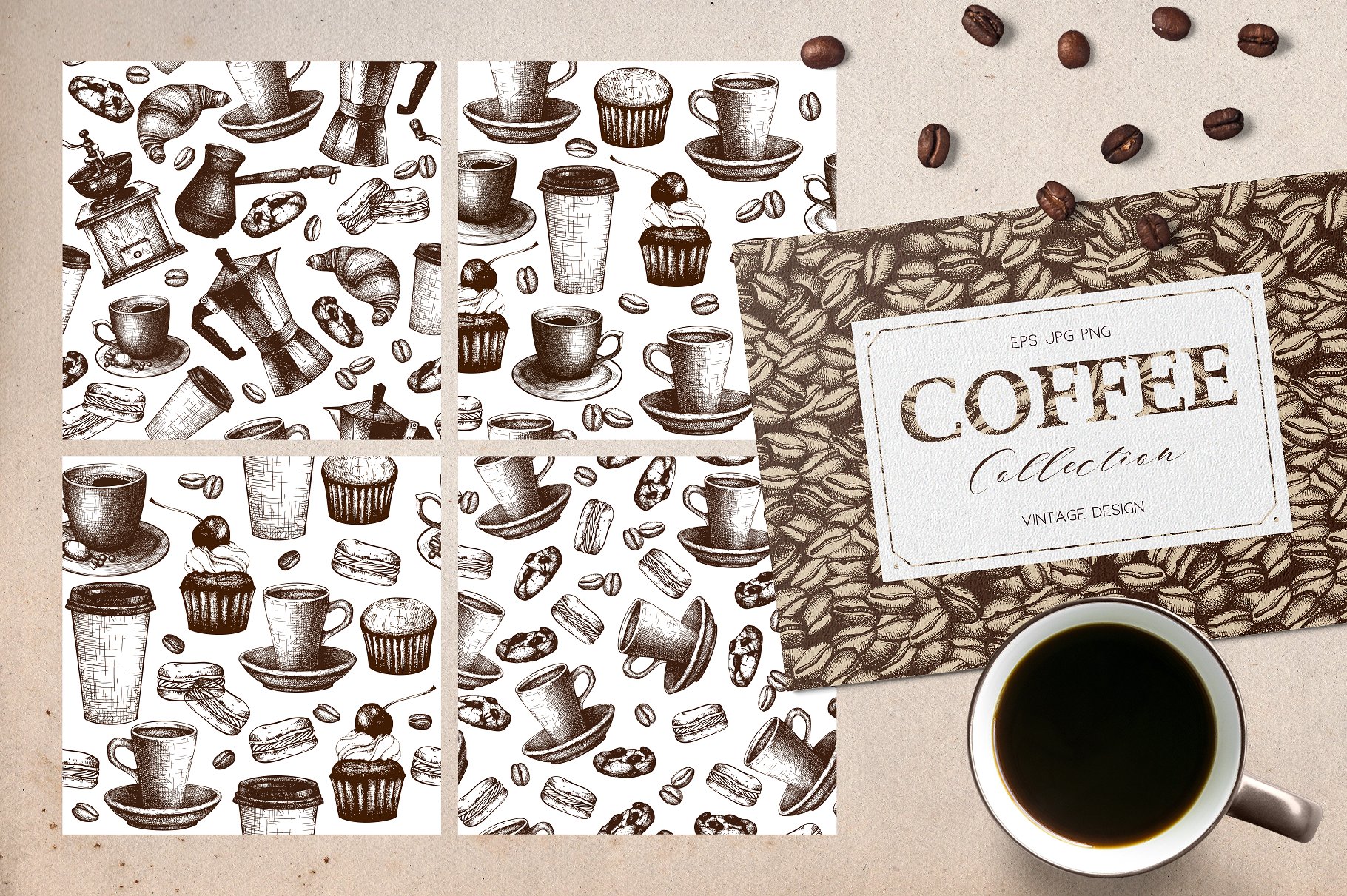 Vinatge Coffee Design Set