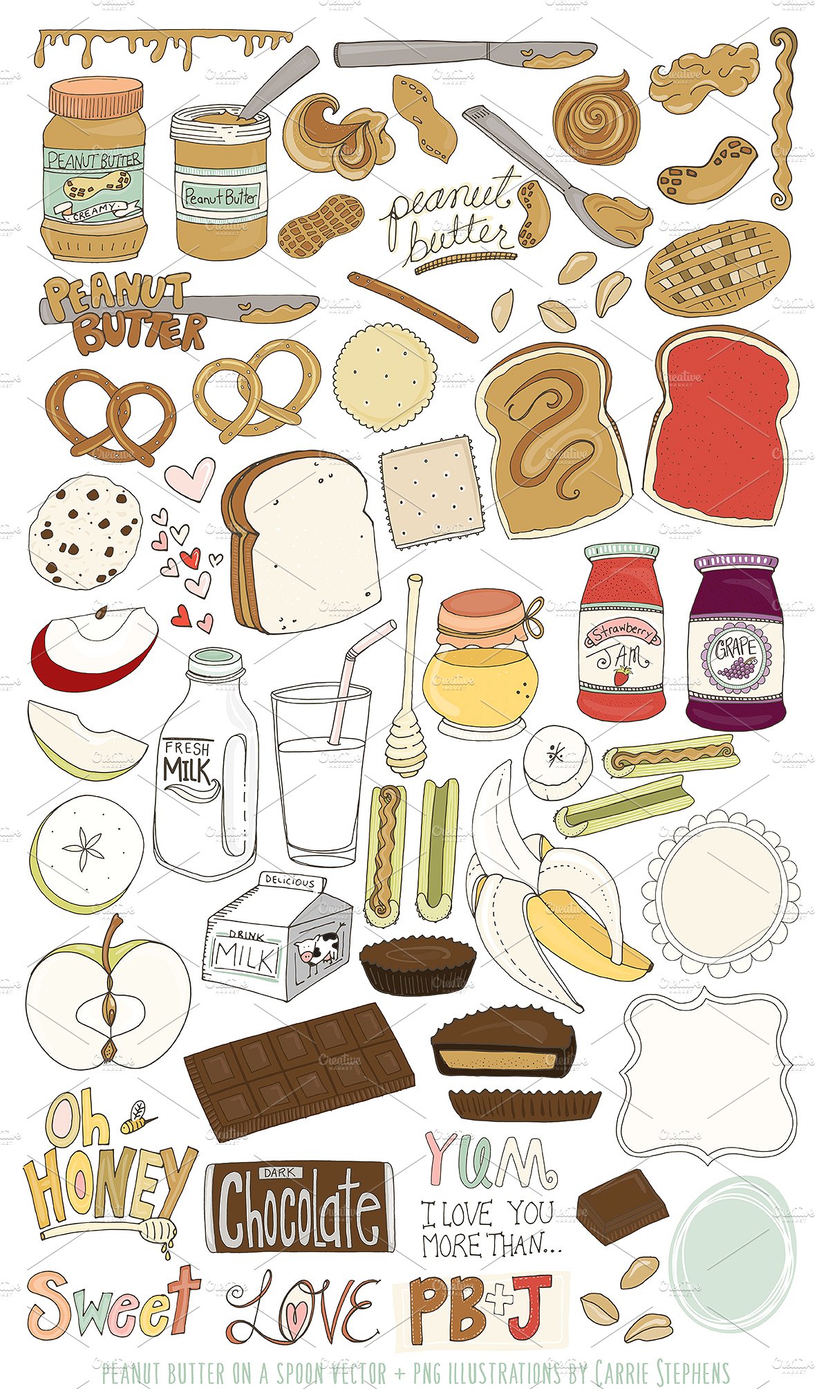 Food Illustrations - Peanut Bu