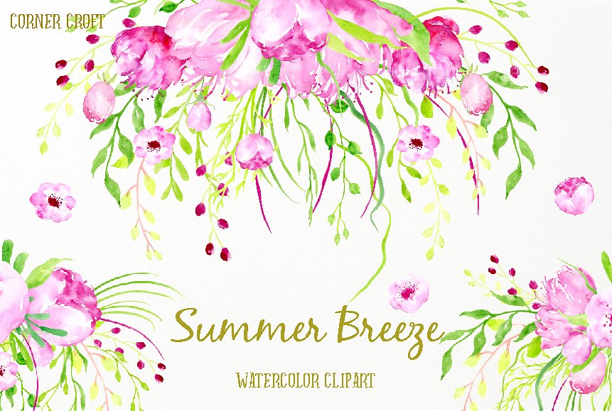 Watercolor Clipart Summer Bree