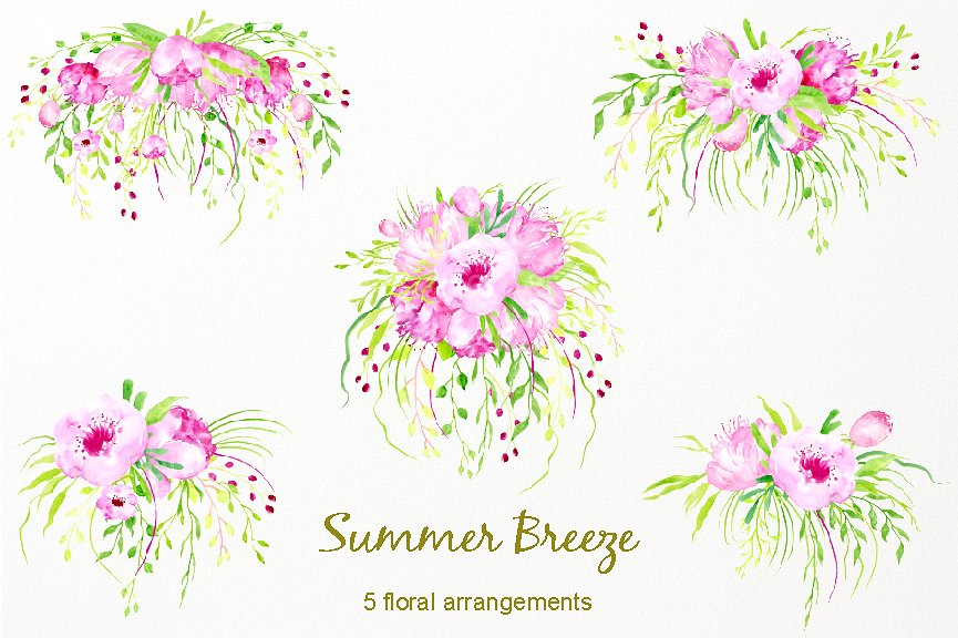 Watercolor Clipart Summer Bree