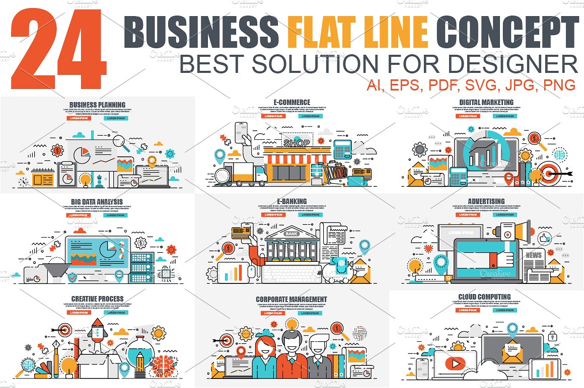 Flat Line Color Concepts