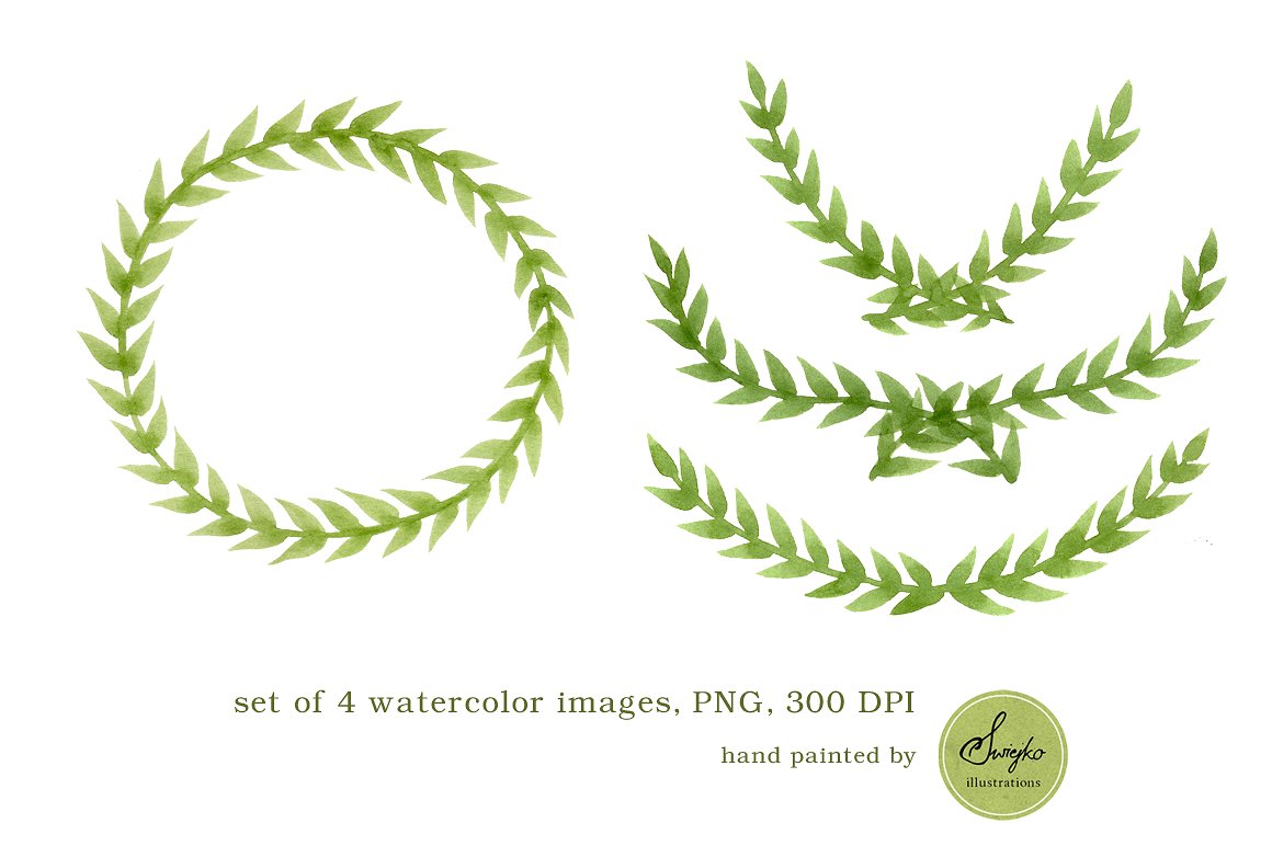 Watercolor Frames , Foliage