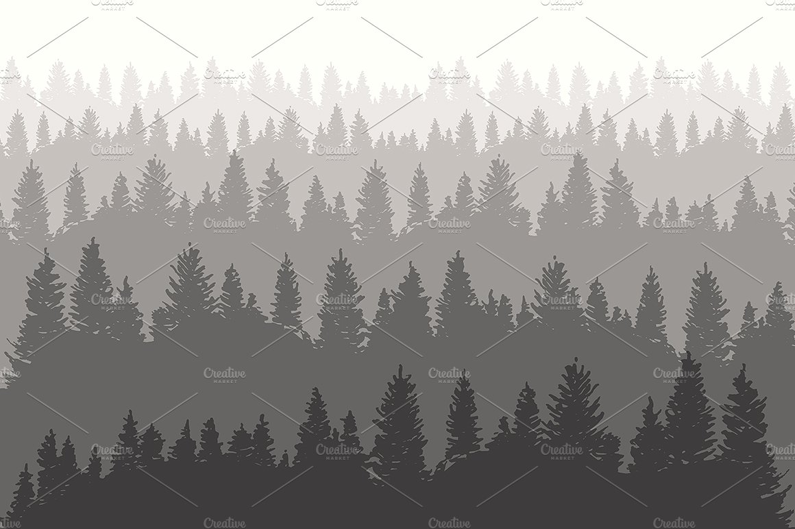 Fir forest vector design templ