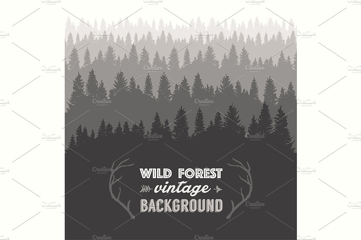 Fir forest vector design templ