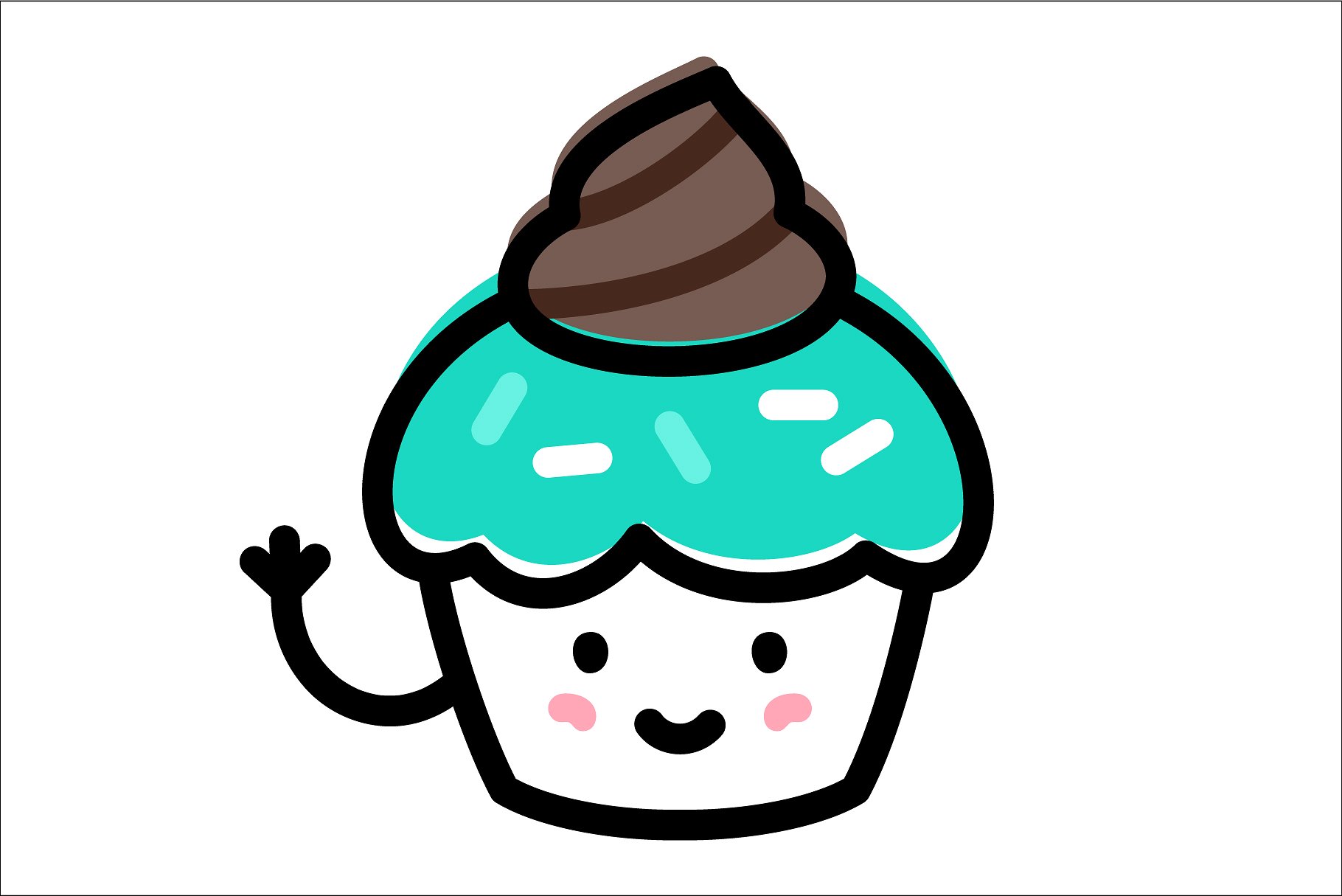 Cute and colorful vector cupca