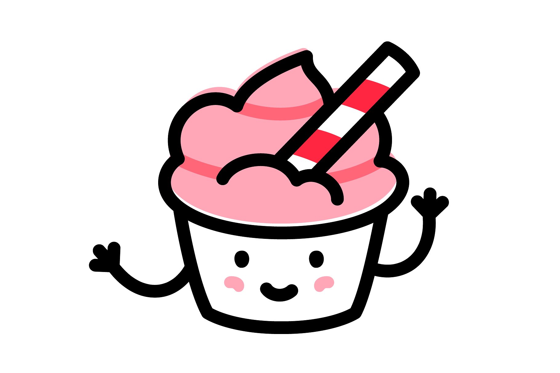 Cute and colorful vector cupca