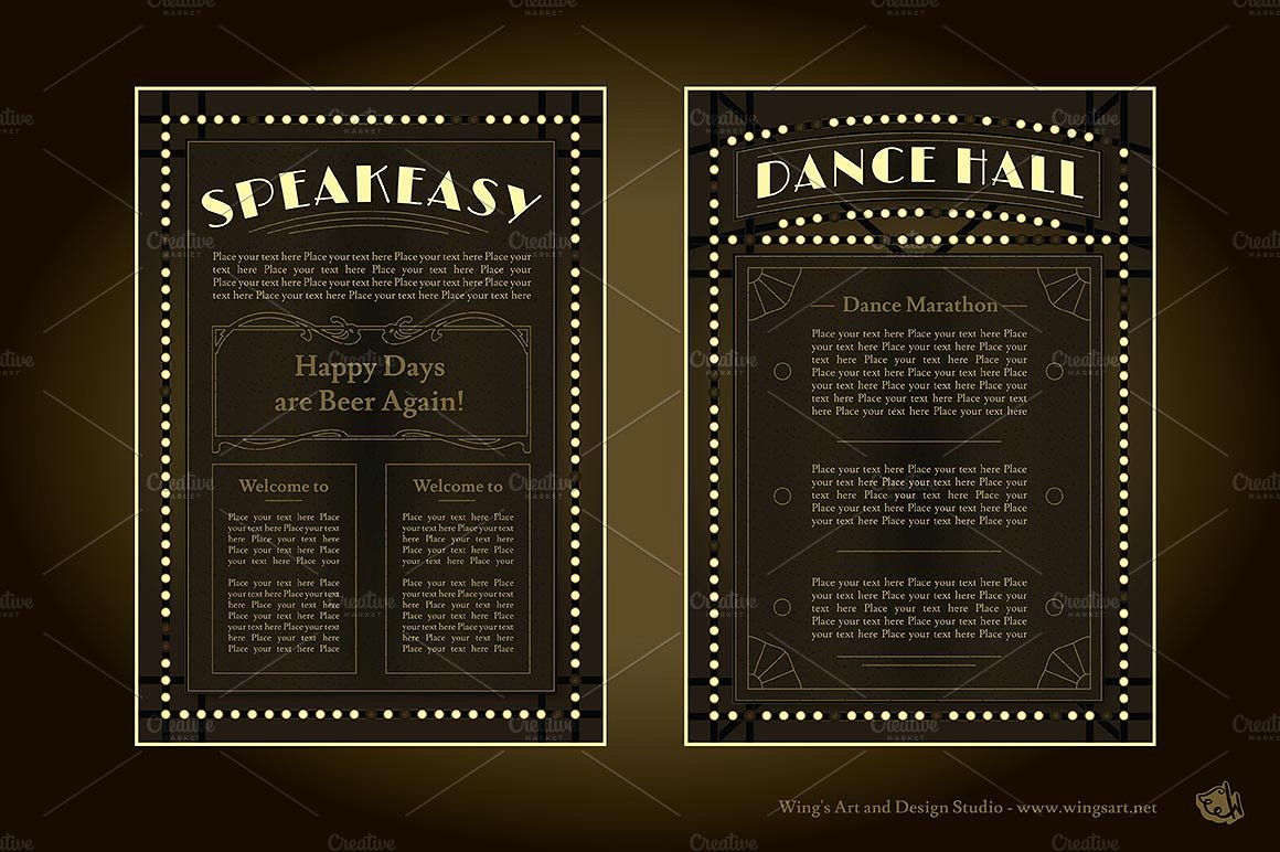 Speakeasy Backgrounds and Fram