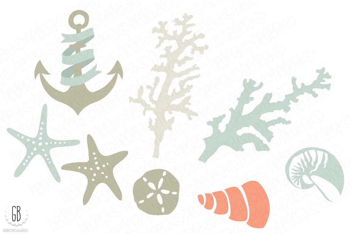 Beach sea corals nautical 01