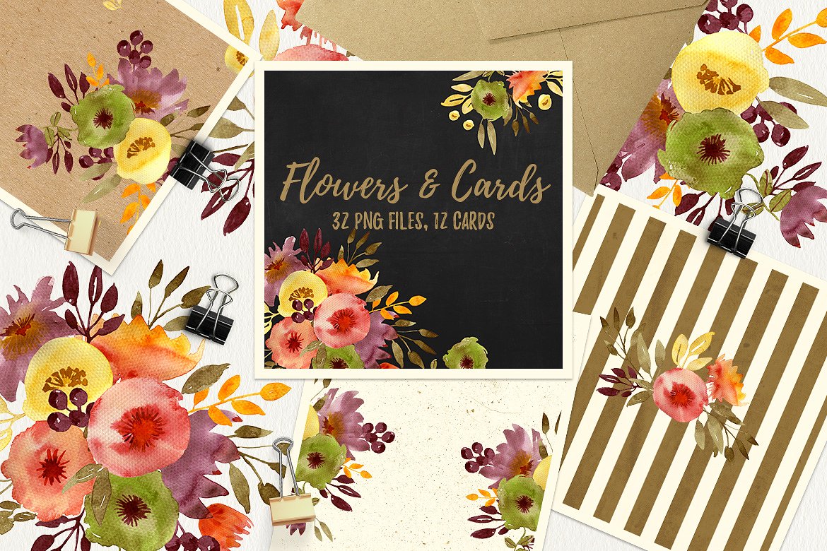 Flowers and cards