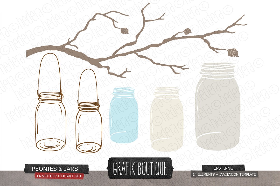 Flowers hanging jars vector we