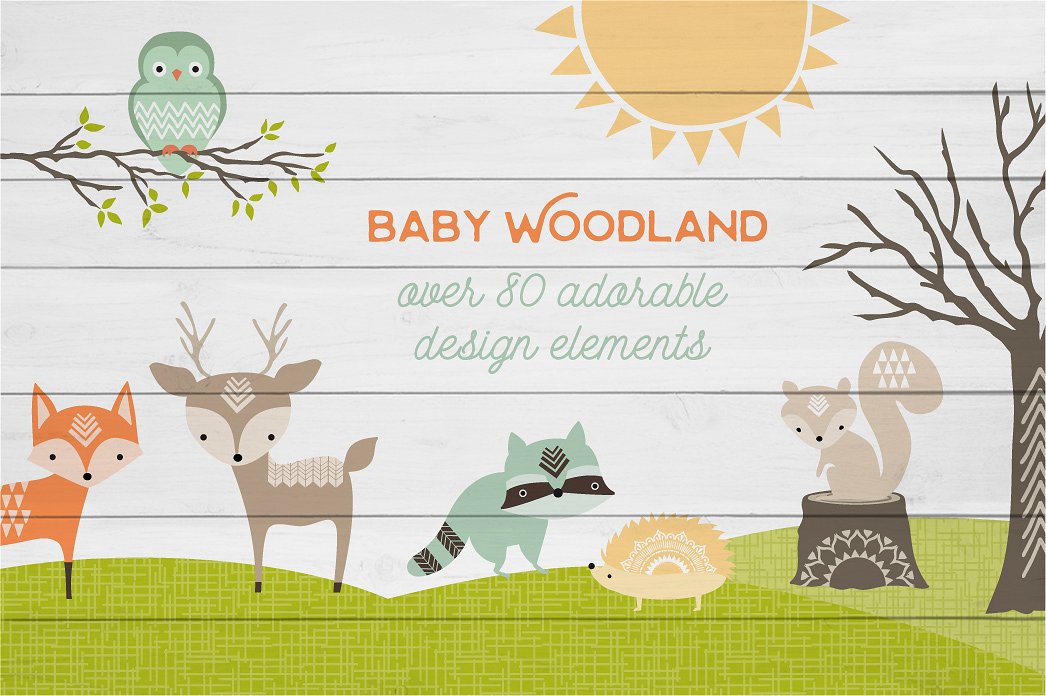 Cute Baby Woodland Graphics