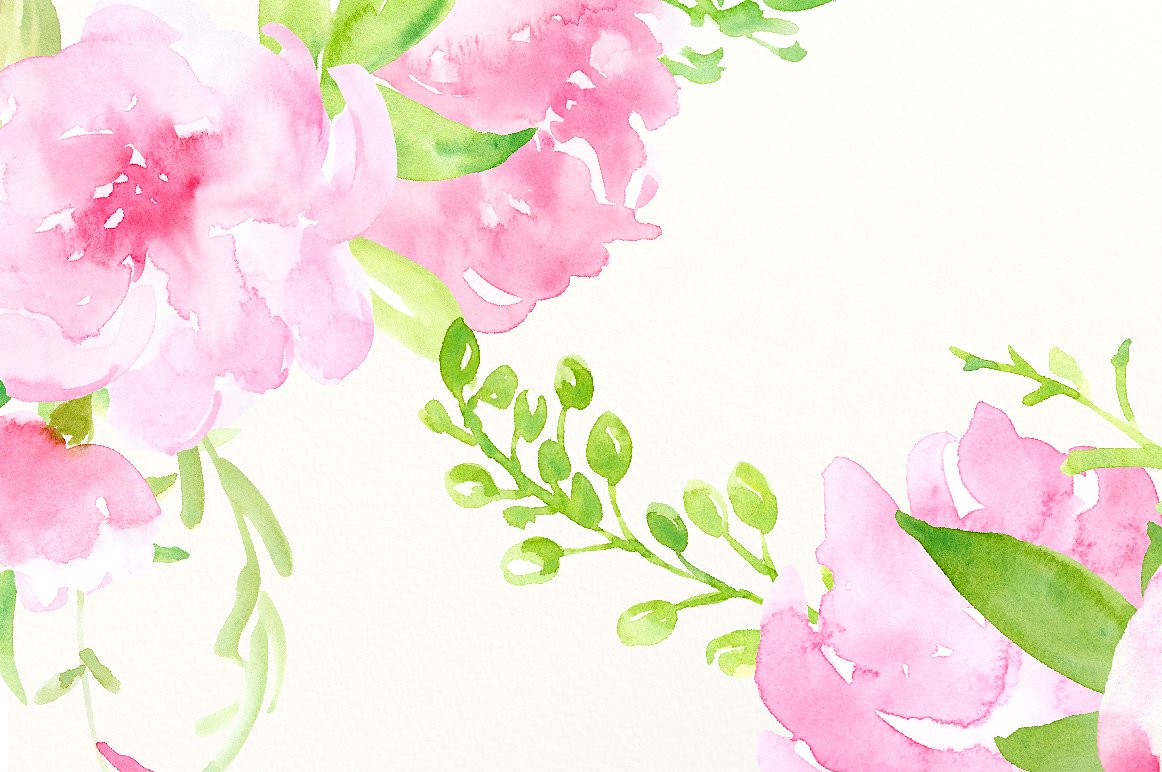 Watercolor Clipart So Pink Flo